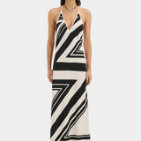 Pietra V Neck Slip Dress - Milano Nero