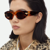 BV1322S002 Havana Oval Sunglasses