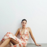 Fiorella Tie Midi Dress - Petalo Lumina