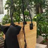 Long Handle Basket Bag - Black