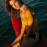 Nagnata Sheer Haze Tee Sunset on model