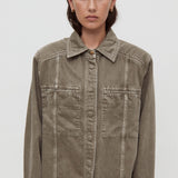 Vegetable Dye Utility Jacket - Taupe