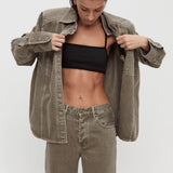 Vegetable Dye Utility Jacket - Taupe