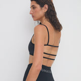 Strap Back Wool Bralet - Obsidian