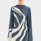 Lilou Mini Dress - Liora Charcoal Blue