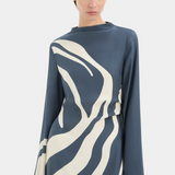 Lilou Mini Dress - Liora Charcoal Blue