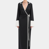 Yasmine Wrap Shirt Dress - Black