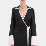 Yasmine Wrap Shirt Dress - Black