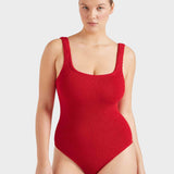 Coverage Square Neck Swim - Red