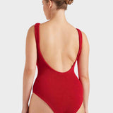 Coverage Square Neck Swim - Red