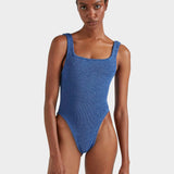 Square Neck Swim - Metallic Denim
