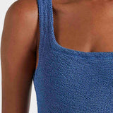 Square Neck Swim - Metallic Denim