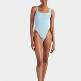 Square Neck Swim - Metallic Ice Blue