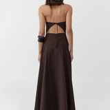 Strapless Rouleau Dress - Bark
