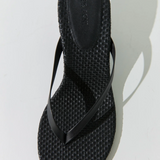 Woven Thong Heel - Black