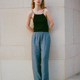 Linen Ease Trouser - Azure Stripe