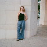 Linen Ease Trouser - Azure Stripe