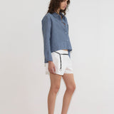 Double Placket Shirt - Azure Stripe