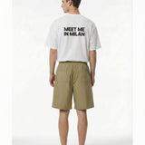 Oatmeal Pleated Front Short