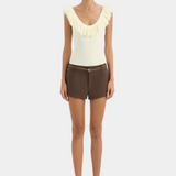 Marcelline Fringe Bodysuit - Ivory