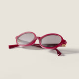 0MU04ZS Sunglasses - Opal Burgundy/Dark Grey
