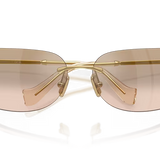 0MUA51S Sunglasses - Gold/Light Brown Mirror Bronze