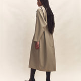 Janne Wool Silk Waterproof Trench - Khaki