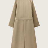 Janne Wool Silk Waterproof Trench - Khaki