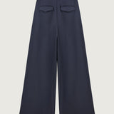 Georg Double Pleat Wide Leg Pants - Navy