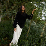 Brushed Alpaca Sweater - Black