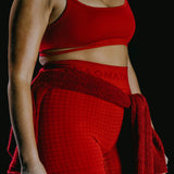 Houndstooth Wool Mini Short - Crimson