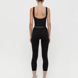 Houndstooth Wool Bodysuit - Black