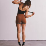 Houndstooth Wool Bodysuit - Black