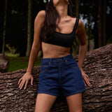 Houndstooth Wool Bralet - Black