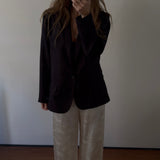 Irving Trouser - Ivory Jacquard Satin