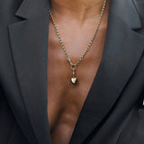 Puff Heart Necklace - Silver/Gold