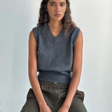 Elemental Merino Cashmere Vest - Charcoal