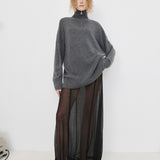Oversized Zip Sweater - Charcoal