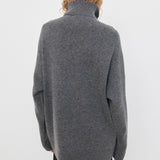 Oversized Zip Sweater - Charcoal