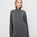 Oversized Zip Sweater - Charcoal