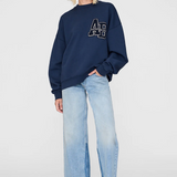 Miles Oversized Sweatshirt Letterman - Washed Navy