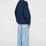 Miles Oversized Sweatshirt Letterman - Washed Navy