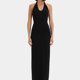 Solari Halter Twist Dress - Black