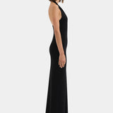 Solari Halter Twist Dress - Black