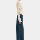 Strobe Long Sleeve Cowl Top - Cream