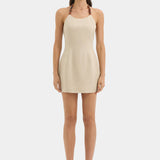 Moretti Halter Mini Dress - Natural