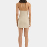 Moretti Halter Mini Dress - Natural