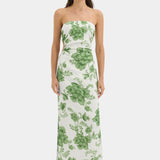 Gardella Strapless Midi Dress - Frisa Print