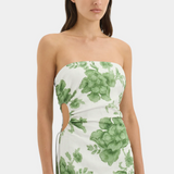 Gardella Strapless Midi Dress - Frisa Print