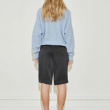 Oversized Crew Neck Cardigan - Pale Blue